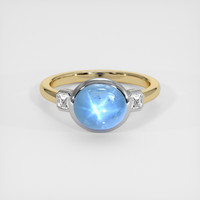 5.80 Ct. Blue Sapphire Ring, 18K White & Yellow 1