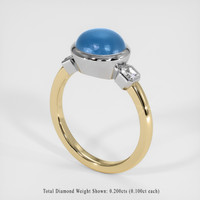 5.80 Ct. Blue Sapphire Ring, 18K White & Yellow 2