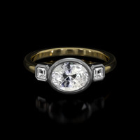 1.99 Ct. Sapphire Ring, 18K White & Yellow 1