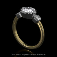1.99 Ct. Sapphire Ring, 18K White & Yellow 2