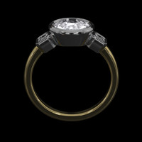 1.99 Ct. Sapphire Ring, 18K White & Yellow 3