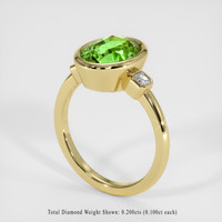 5.05 Ct. Green (Lime Green) Peridot Ring, 10K Yellow Gold 2