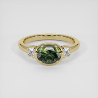 1.90 Ct. Yellowish Green Sapphire Ring, 14K Yellow Gold 1