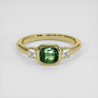 0.97 Ct. Green Sapphire Ring, 14K Yellow Gold 1