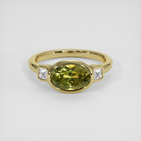 2.43 Ct. Yellowish Green Sapphire Ring, 14K Yellow Gold 1