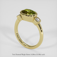 2.43 Ct. Yellowish Green Sapphire Ring, 18K Yellow Gold 2
