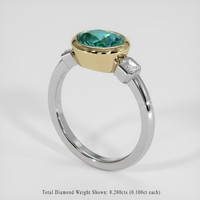 2.01 Ct. Bluish Green Sapphire Ring, 18K Yellow & White 2