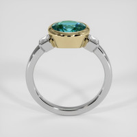 2.01 Ct. Bluish Green Sapphire Ring, 18K Yellow & White 3