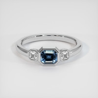 0.49 Ct. Blue Sapphire Ring, 10K White Gold 1