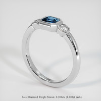 0.49 Ct. Bluish Green Sapphire Ring, 14K White Gold 2
