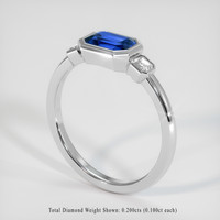 0.97 Ct. Sapphire Ring, 14K White Gold 2