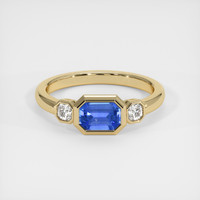 0.76 Ct. Blue Sapphire Ring, 18K Yellow Gold 1