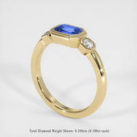 0.76 Ct. Blue Sapphire Ring, 18K Yellow Gold 2