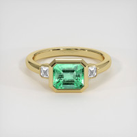 1.44 Ct. Emerald Ring, 18K Yellow Gold 1