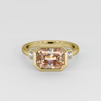 4.91 Ct. Brown Zircon Ring, 18K Yellow Gold 1