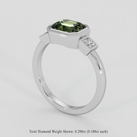 2.03 Ct. Yellowish Green Sapphire Ring, Silver 2