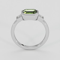 2.03 Ct. Yellowish Green Sapphire Ring, Silver 3