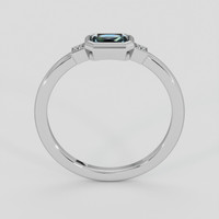 0.49 Ct. Greenish Blue Sapphire Ring, 10K White Gold 3
