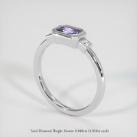 0.74 Ct. Purple Sapphire Ring, 14K White Gold 2