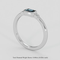 0.49 Ct. Greenish Blue Sapphire Ring, 14K White Gold 2