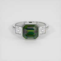 2.55 Ct. Green Sapphire Ring, 14K White Gold 1