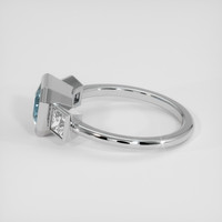 2.07 Ct. Greenish Blue Sapphire Ring, 14K White Gold 4