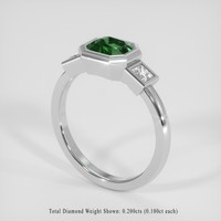 1.10 Ct. Bluish Green Sapphire Ring, 14K White Gold 2