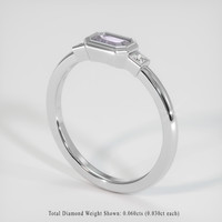 0.44 Ct. Purple Sapphire Ring, 18K White Gold 2