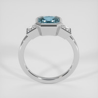 2.07 Ct. Greenish Blue Sapphire Ring, 18K White Gold 3