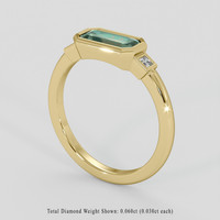 1.06 Ct. Bluish Green Sapphire Ring, 10K Yellow Gold 2