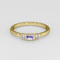 0.23 Ct. Purple Sapphire Ring, 14K Yellow Gold 1