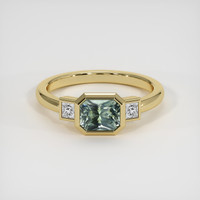 1.15 Ct. Green Sapphire Ring, 14K Yellow Gold 1