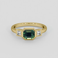 1.10 Ct. Bluish Green Sapphire Ring, 14K Yellow Gold 1