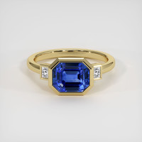 3.53 Ct. Blue Sapphire Ring, 18K Yellow Gold 1