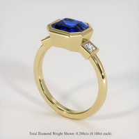 3.53 Ct. Blue Sapphire Ring, 18K Yellow Gold 2