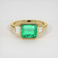 1.83 Ct. Emerald Ring, 18K Yellow Gold 1