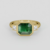 2.10 Ct. Emerald Ring, 18K Yellow Gold 1