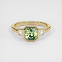 1.18 Ct. Green Sapphire Ring, 18K Yellow Gold 1
