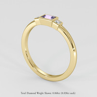 0.23 Ct. Purple Sapphire Ring, 18K Yellow Gold 2