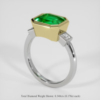 2.96 Ct. Emerald Ring, 18K Yellow & White 2