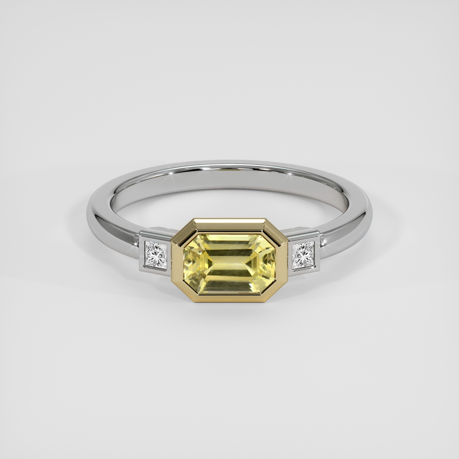 Yellow Sapphire Ring 0.73 Ct. 18K Yellow White | The Natural