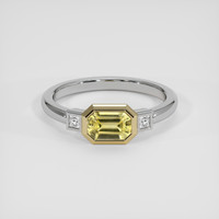 0.73 Ct. Yellow Sapphire Ring, 18K Yellow & White 1