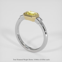 0.73 Ct. Yellow Sapphire Ring, 18K Yellow & White 2