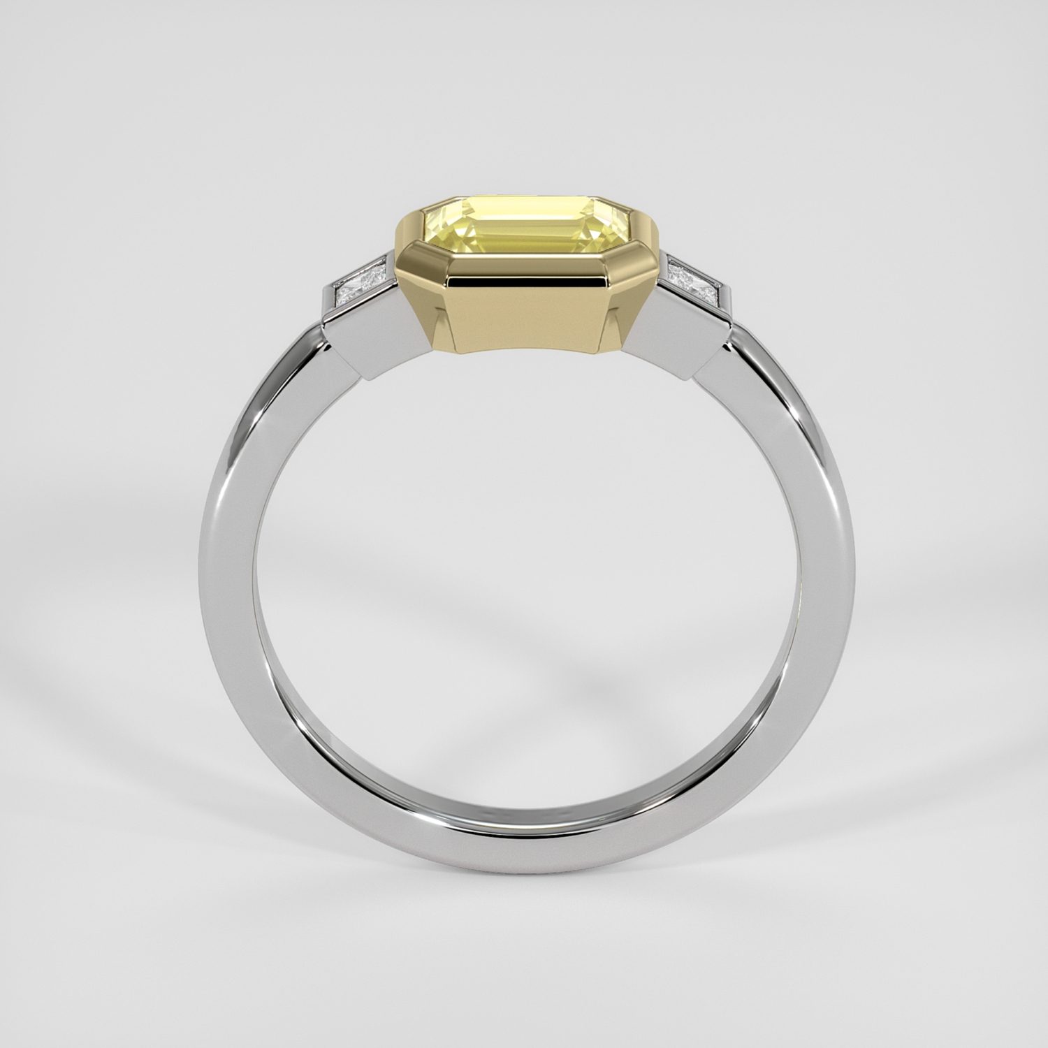 Yellow Sapphire Ring 0.73 Ct. 18K Yellow White | The Natural