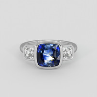 2.97 Ct. Bi Color Sapphire Ring, Platinum 950 1