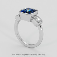 2.97 Ct. Bi Color Sapphire Ring, Platinum 950 2