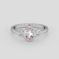 0.84 Ct. Peach Sapphire Ring, Platinum 950 1