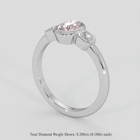 0.84 Ct. Peach Sapphire Ring, Platinum 950 2
