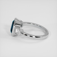 2.55 Ct. Greenish Blue Sapphire Ring, Platinum 950 4