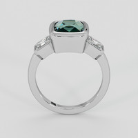 3.24 Ct. Bluish Green Sapphire Ring, Platinum 950 3